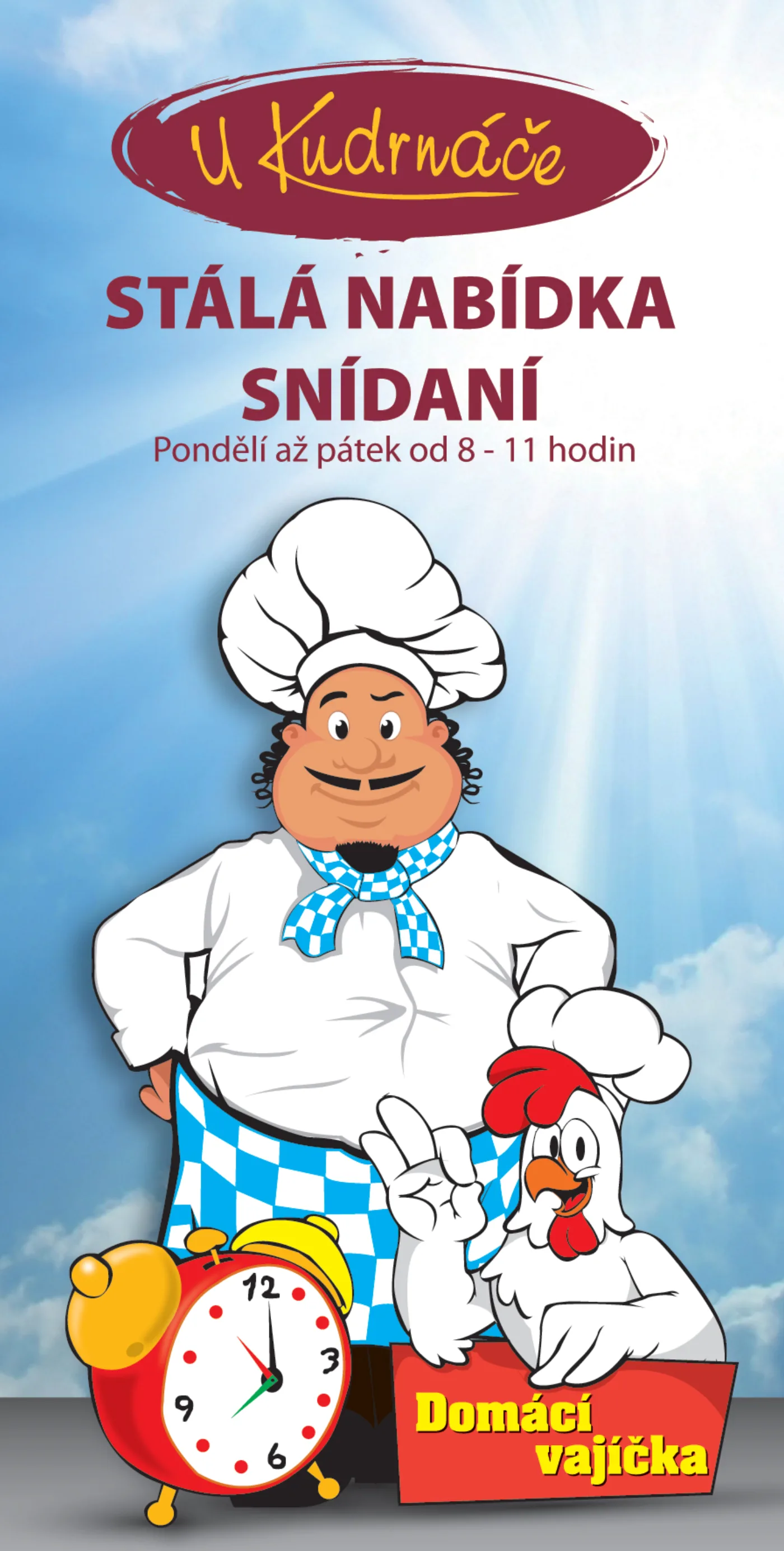 Snídaňový lístek — hospůdka u Kudrnáče Liberec